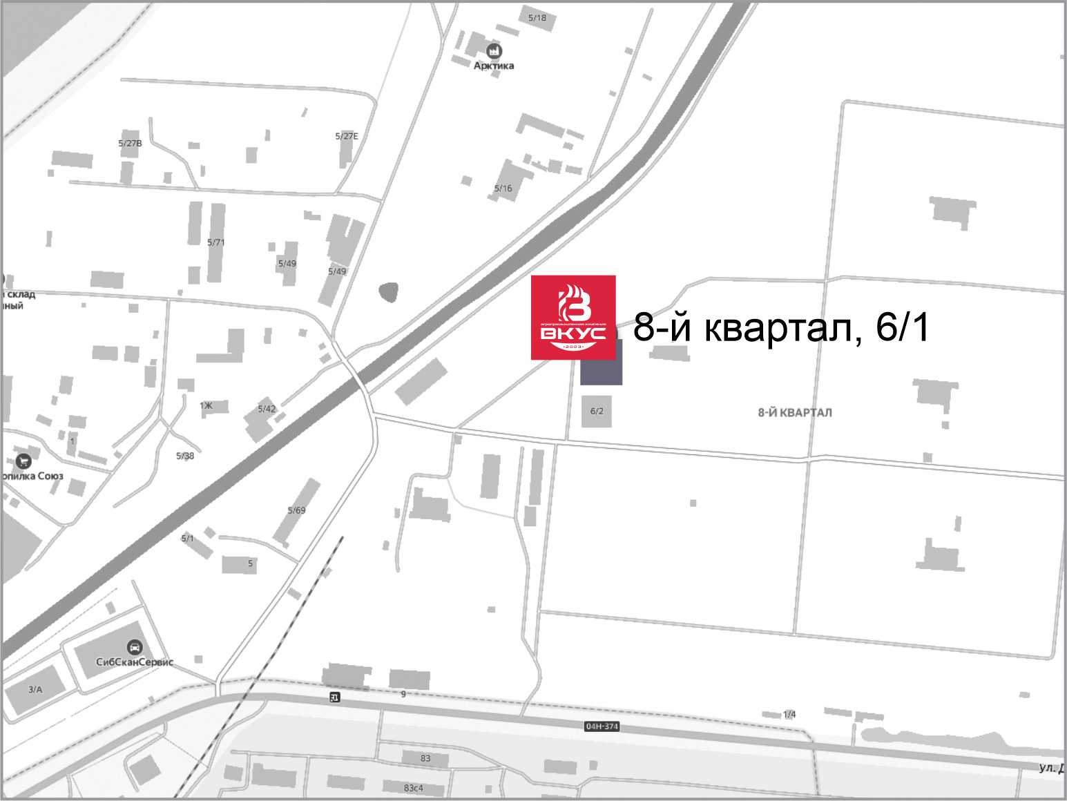 Место на карте в Красноярске